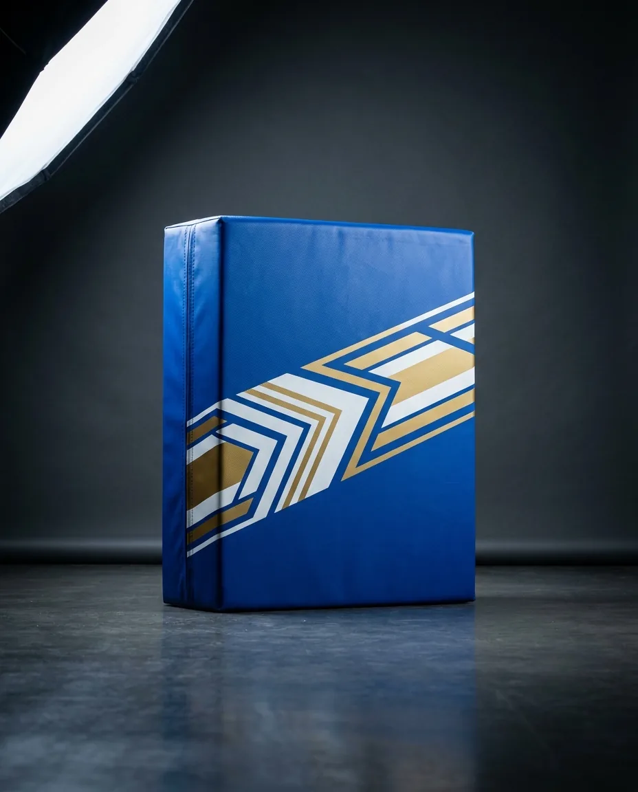 A pad printed with bold color graphics, the same digital print process offered on wall panels